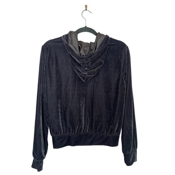 Olivaceous Dark Grey Velvet Hoodie Size S - Picture 4 of 6